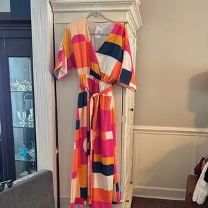 TCEC Multicolor Patchwork Maxi Dress